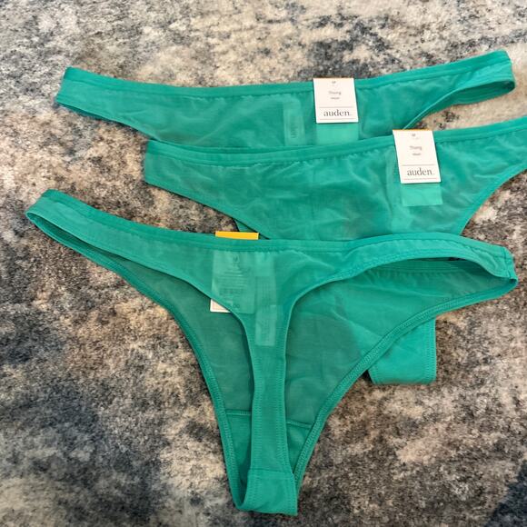 NWT Auden‎ Mesh Thong Panty Teal Green Women's Size Medium Set of 3 - Picture 3 of 4